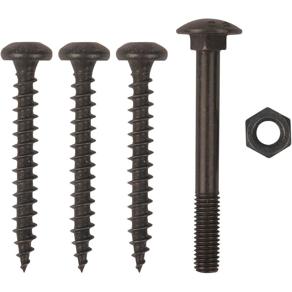 Sonneck Schraubenset für Langband einseitig gerollt 500-600mm, Stahl schwarz verzinkt