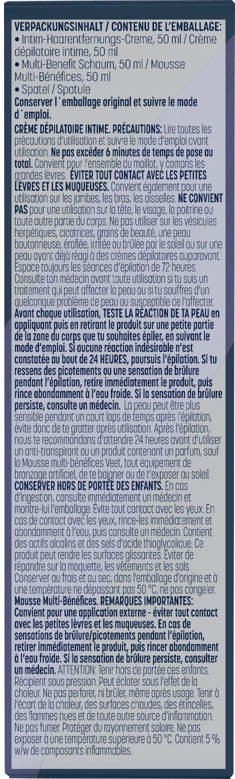 Veet EXPERT Intim-Haarentfernungs-Set 2x 50 ml