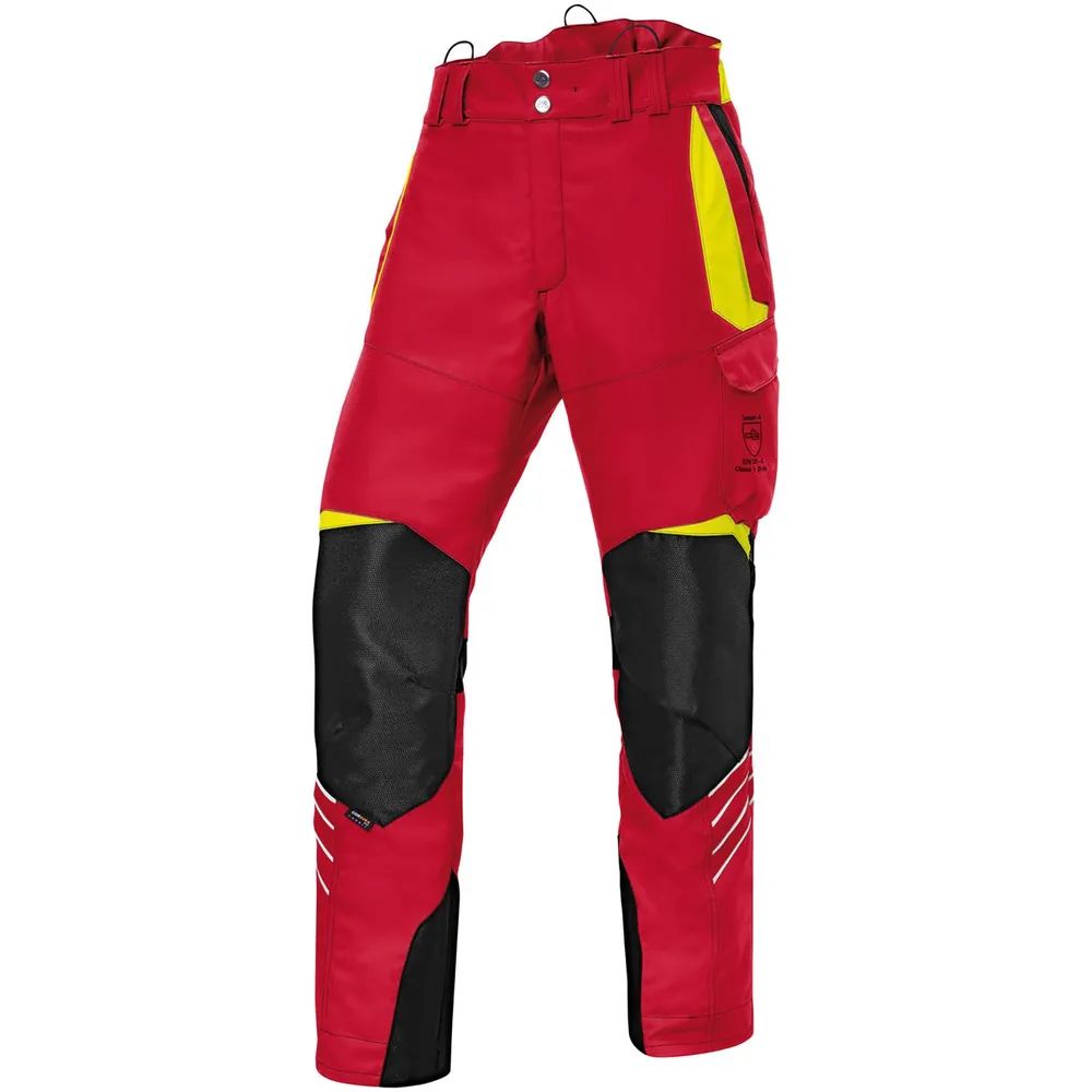 KÜBLER Schnittschutzhose Forest rot/gelb L