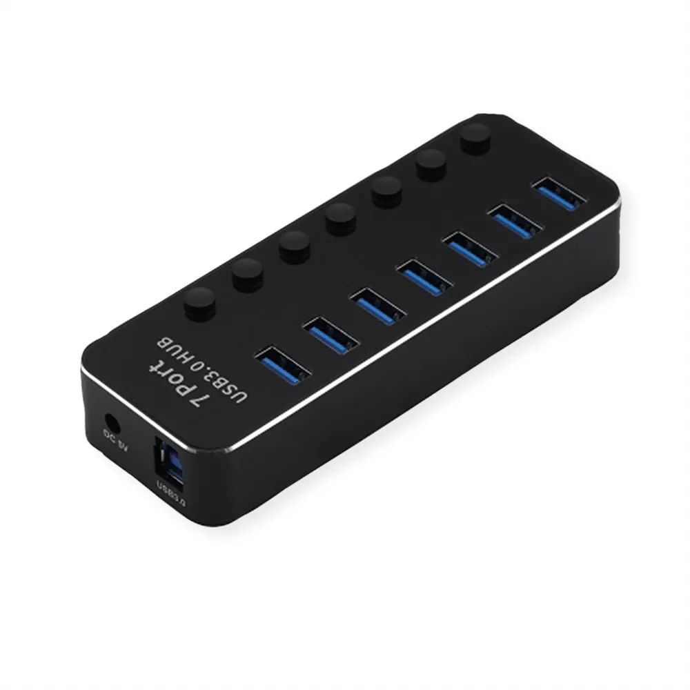 ROLINE USB 3.2 Gen 1 Notebook Hub, 7 Ports, einzeln schaltbar