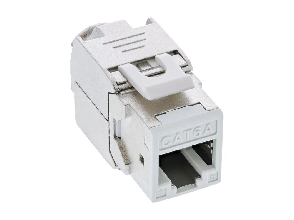 InLine Keystone RJ45 Buchse - geschirmt - Cat.6A - weiß 8er Pack