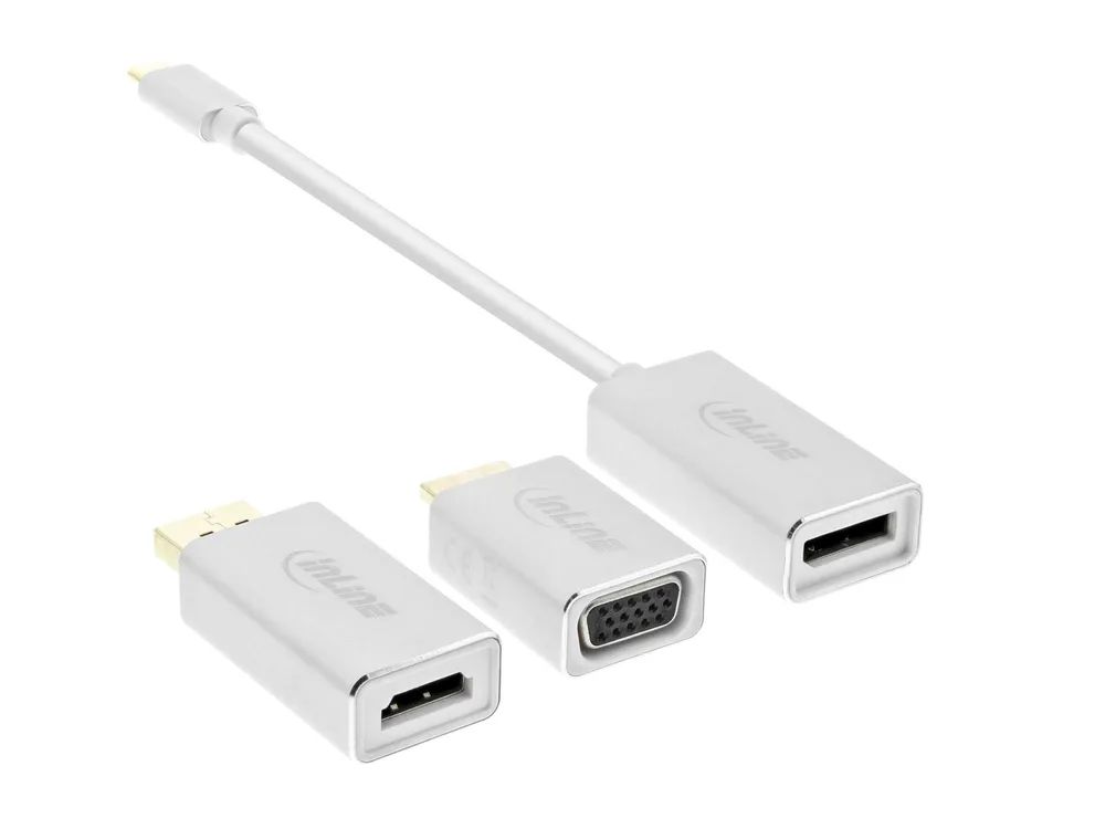 InLine USB Display Konverter Set 6-in-1 - 4K/60Hz silber