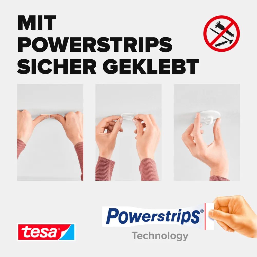 Tesa 77781-00000-00 - Indoor - Universalhaken - Weiß - Kunststoff - Klebestreifen - 0,5 kg