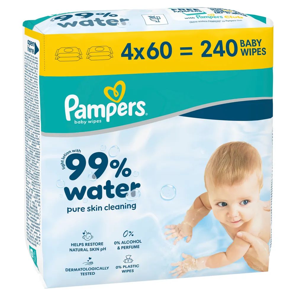 Pampers Feuchte Tücher 99% Water 4x