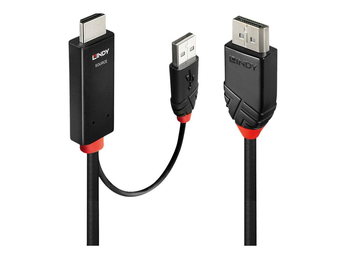 Lindy Adapterkabel - HDMI, USB (nur Strom) männlich zu DisplayPort männlich