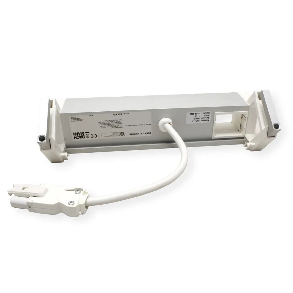 BACHMANN DESK2 ALU WHITE 2xUTE 1xCM 1xUSB A/C 22W 0,2m GST18