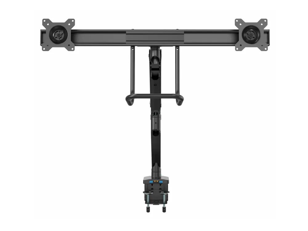 StarTech.com Startech ARMSLIMDUAL2USB3 Monitorhalterung (dual Monitor, Synchronisierte Höhenverstellung, Tischklemme, VESA, 2x USB 3.0)