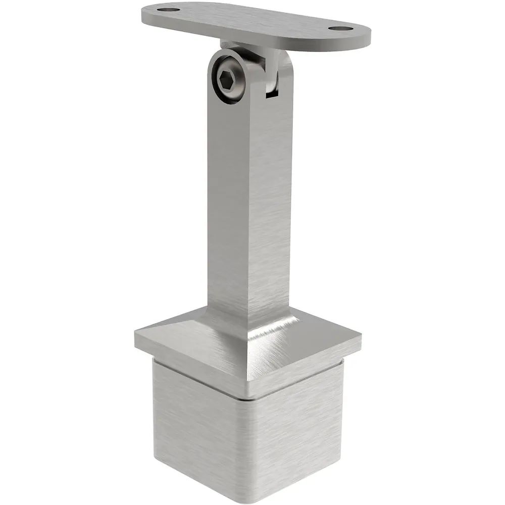 ECONOMY Rohrstütze verstellbar, Rohr 40 x 40 x 2,0 mm,Edelstahl geschliffen V2A