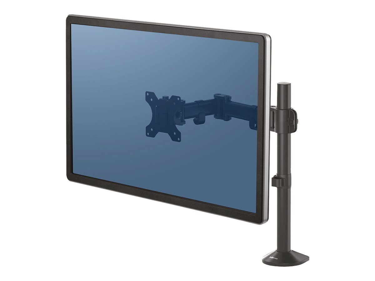 Fellowes Reflex Single Monitor Arm - Befestigungskit - einstellbarer Arm - für Monitor - Metall - Schwarz, RAL 9017 - Bildschirmgröße: up to 81.28 cm (bis zu 32 Zoll)