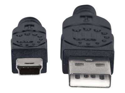 Manhattan USB-A to Mini-USB Cable, 1.8m, Male to Male, Black, 480 Mbps (USB 2.0)