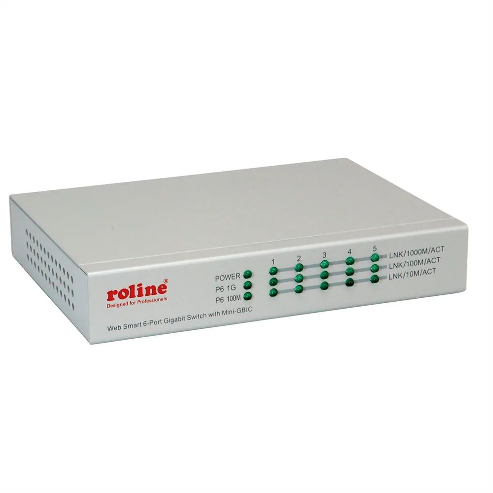 ROLINE Gigabit Ethernet Switch 6 Ports (5x 10/100/1000 + 1x SFP), WebSmart