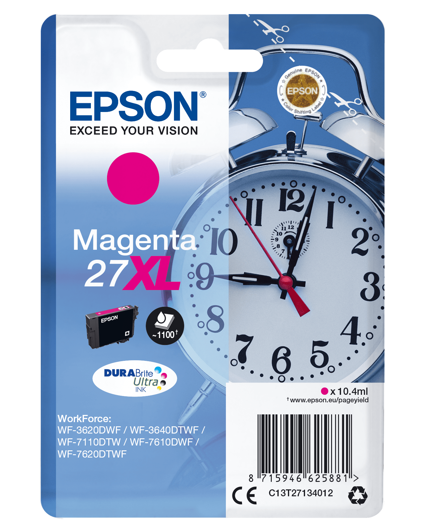 Epson 27 Tinte Wecker Single, XL, magenta