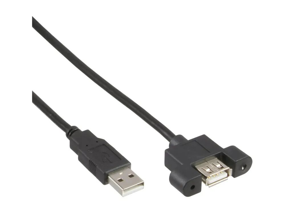 InLine USB 2.0 Anschlusskabel - Stecker A auf Einbaubuchse A - 0,60m