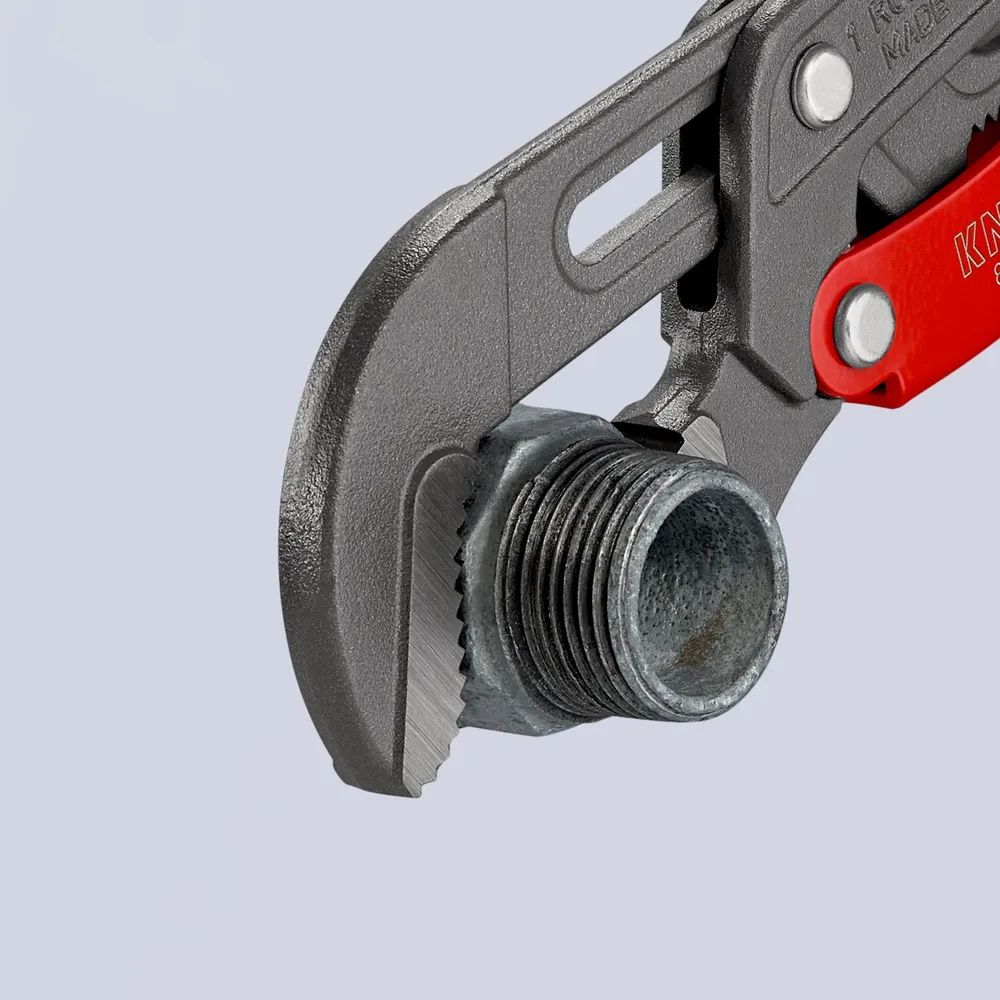 KNIPEX Rohrzange S-Maul mit Schnelleinstellung mit Kunststoff überzogen grau pulverbeschichtet 330 mm