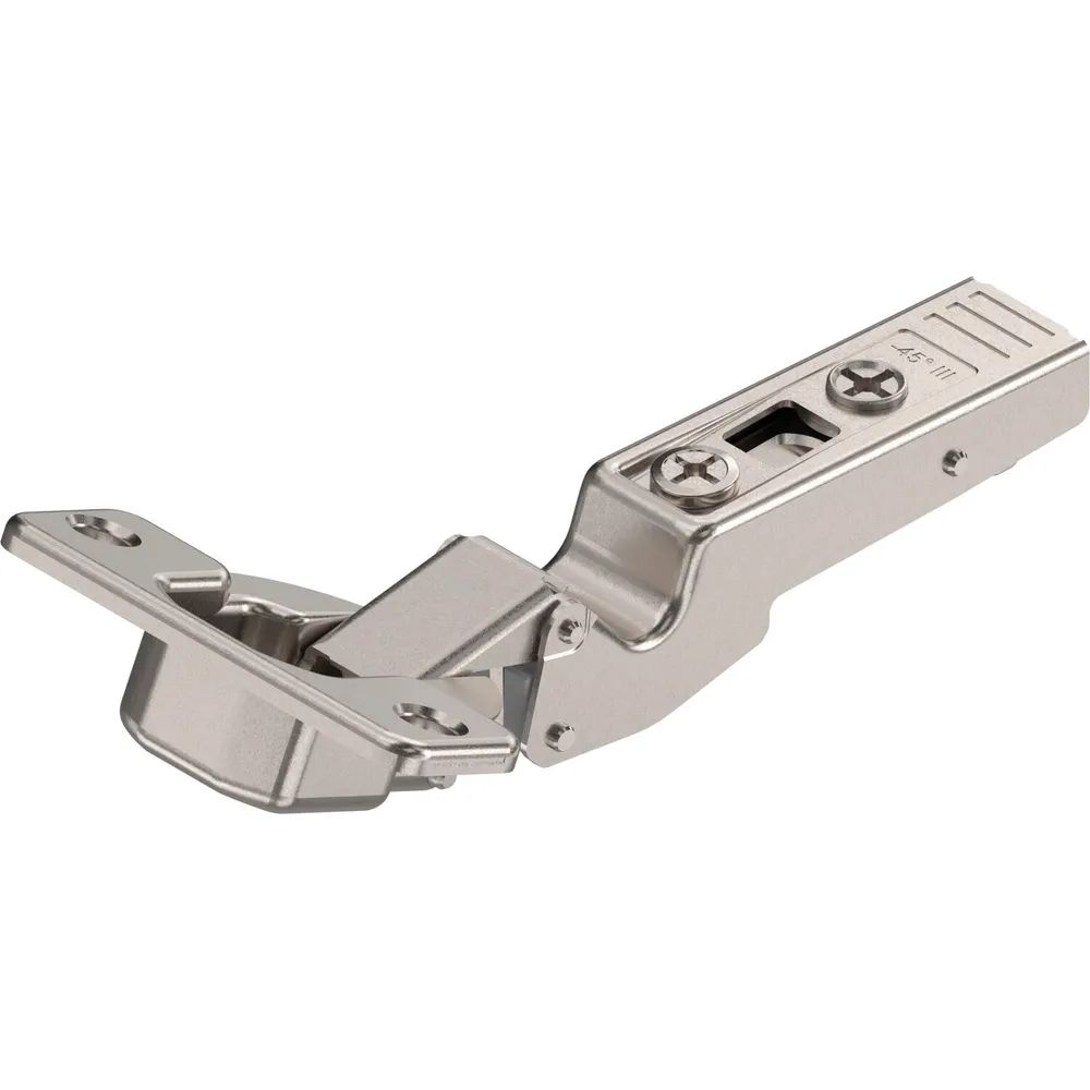 BLUM CLIP top Winkelscharnier -45° III, max. aufschlagend ohne Feder, Schrauben