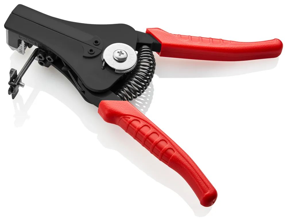 KNIPEX Abisolierzange mit Formmessern mit Kunststoff-Griffhüllen schwarz lackiert 180 mm