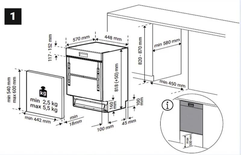 Beko BDSS25N20X Einbaugeschirrspüler Integrierbar, 45cm - 10 MG, Edelstahl