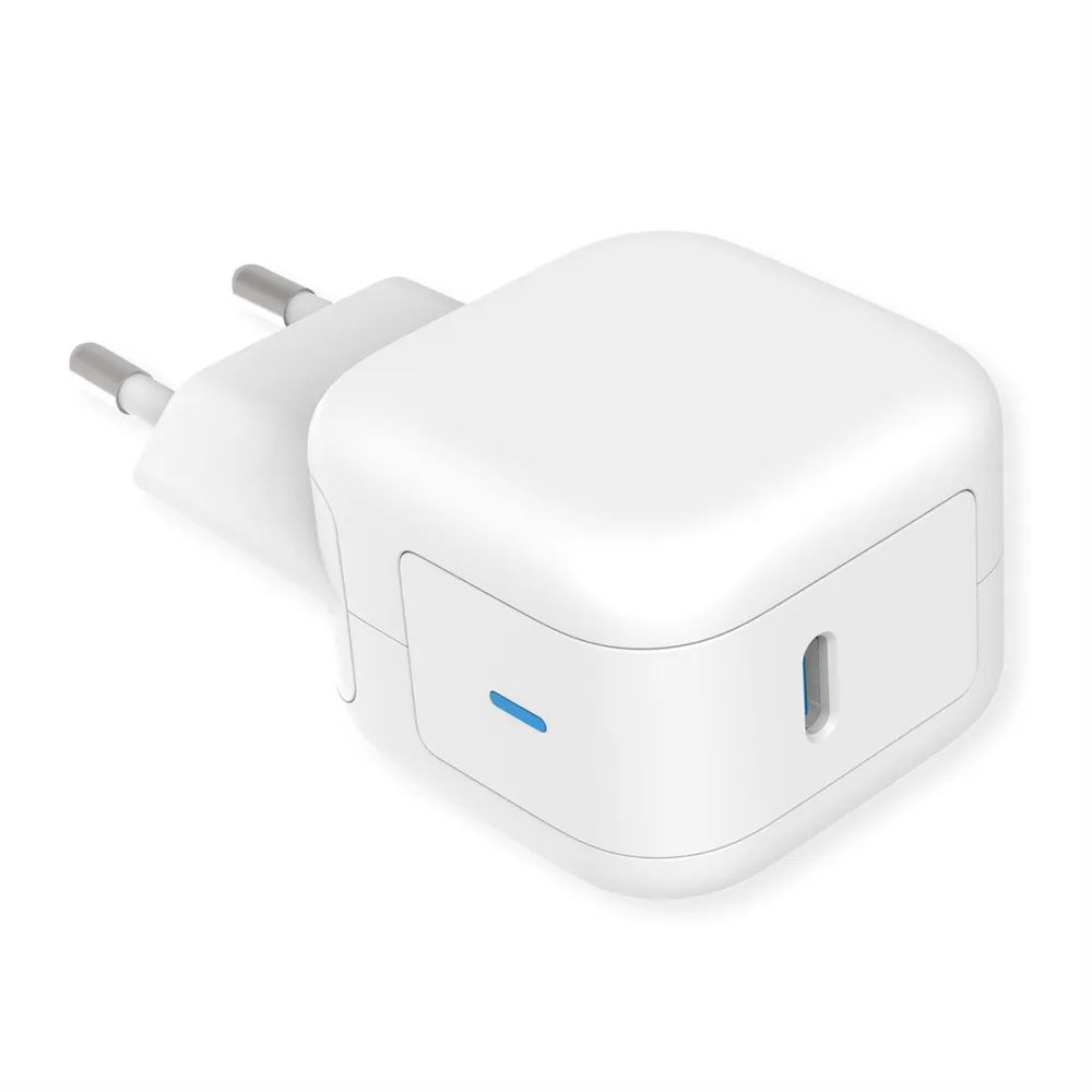 ROLINE USB Charger mit Euro-Stecker, 1 Port Typ-C, GaN, 20W