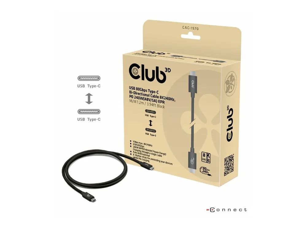 Club 3D USB-Kabel - 24 pin USB-C (M) zu 24 pin USB-C (M)