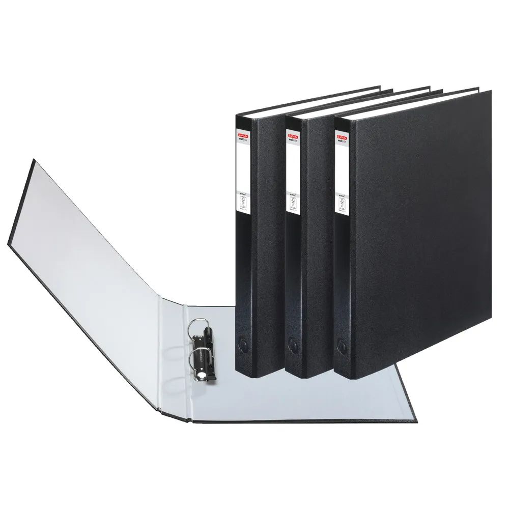 herlitz Ringbuch maX.file protect, 2-Ring, A4, schwarz, 3 Stück