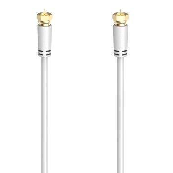Hama SAT-Anschlusskabel, F-Stecker - F-Stecker, vergoldet, 3 m, 100 dB, Weiß
