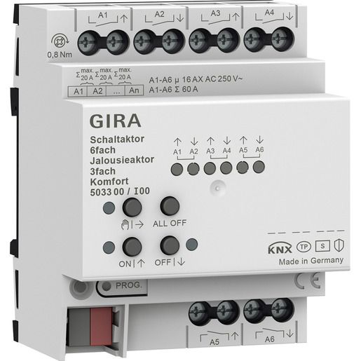 Gira SCHALT-/JAL.AKTOR 6F/3F 16 A / GIRA 503300 KOMFORT 503300