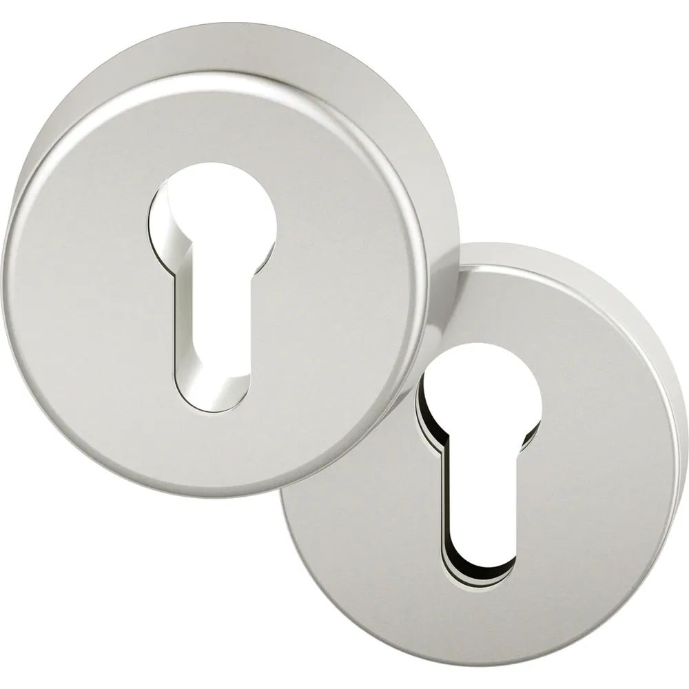 FSB Sicherheits-Zylinderrosette rund, Aluminium silber eloxiert