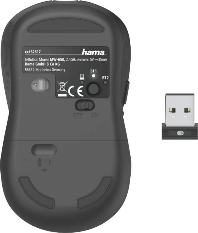 Hama Maus 182617 6-Tasten-Multi-Device-Maus MW-650