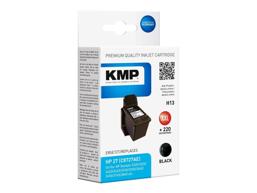 KMP H13 - 19 ml - Schwarz - kompatibel - Tintenpatrone (Alternative zu: HP 27, HP C8727AE)