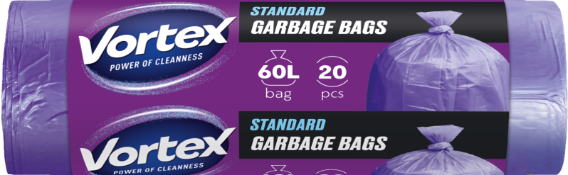 VORTEX Müllbeutel HDPE violett 60L 20 Stk
