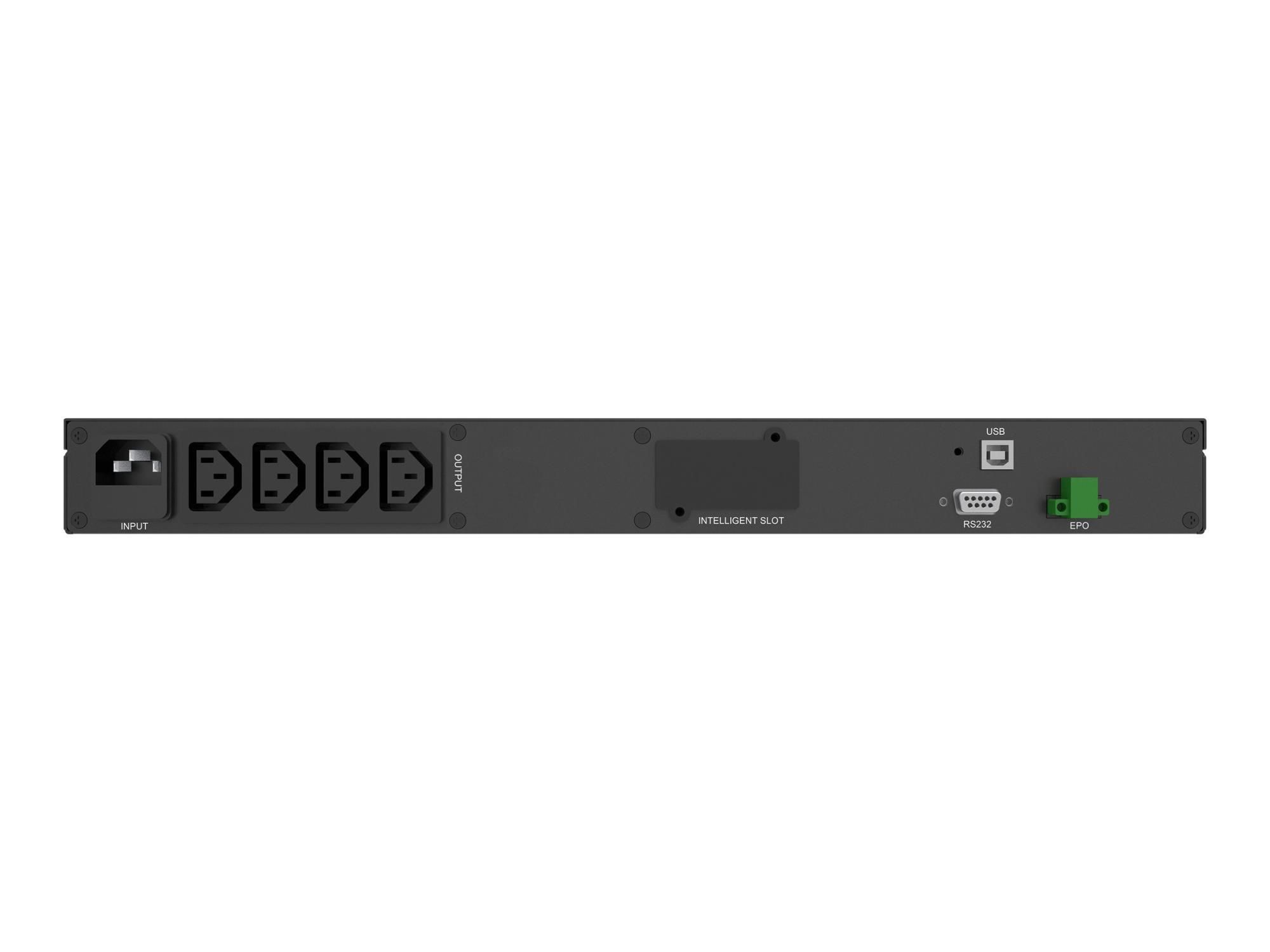BlueWalker PowerWalker VI 750 R1U - USV (Rack - einbaufähig) - AC 165-290 V - 450 Watt - 750 VA - 9 Ah - RS-232, USB - Ausgangsanschlüsse: 4 - 1U - 48.3 cm (19")