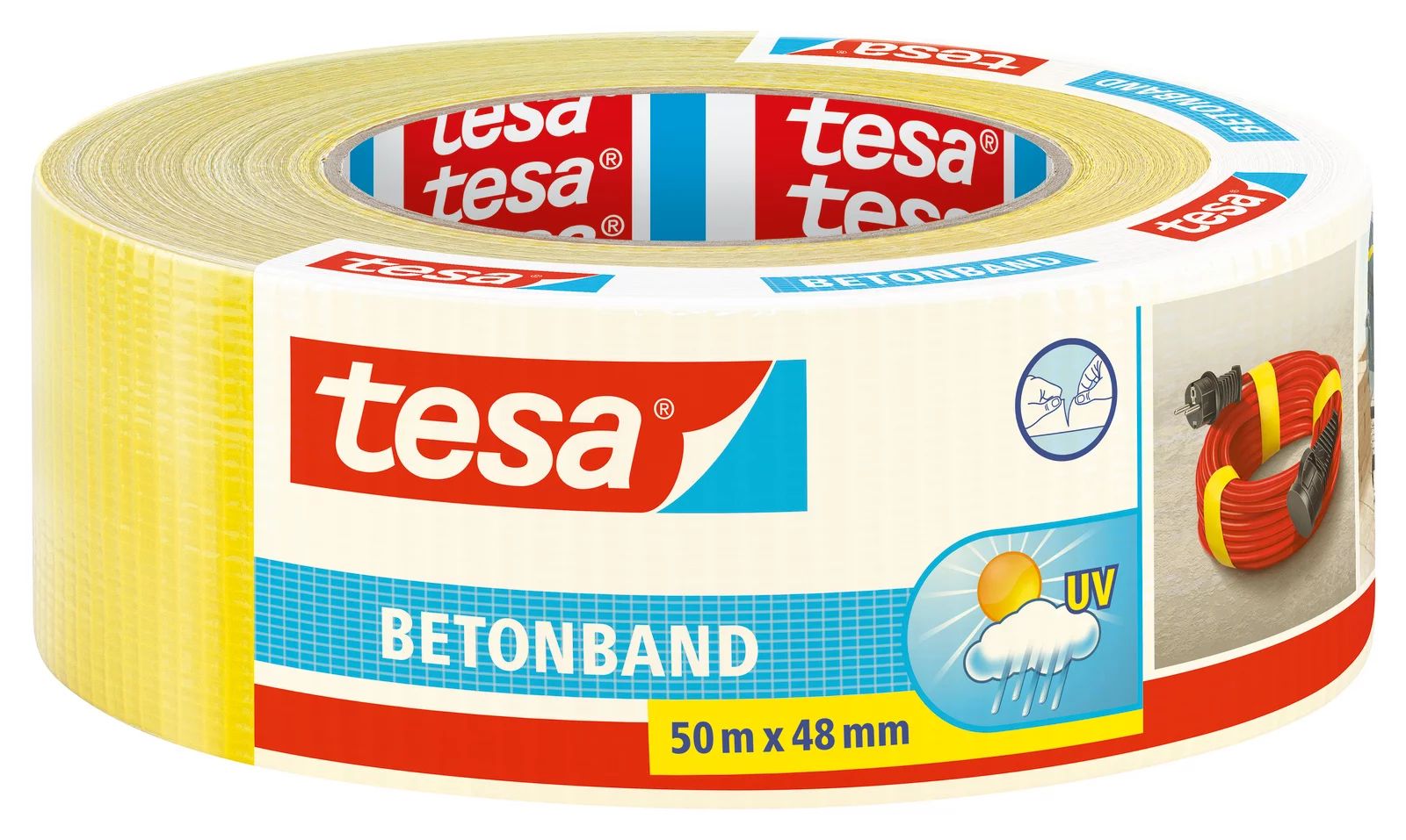 tesa® Betonband 4662 Gewebeklebeband gelb, extra stark