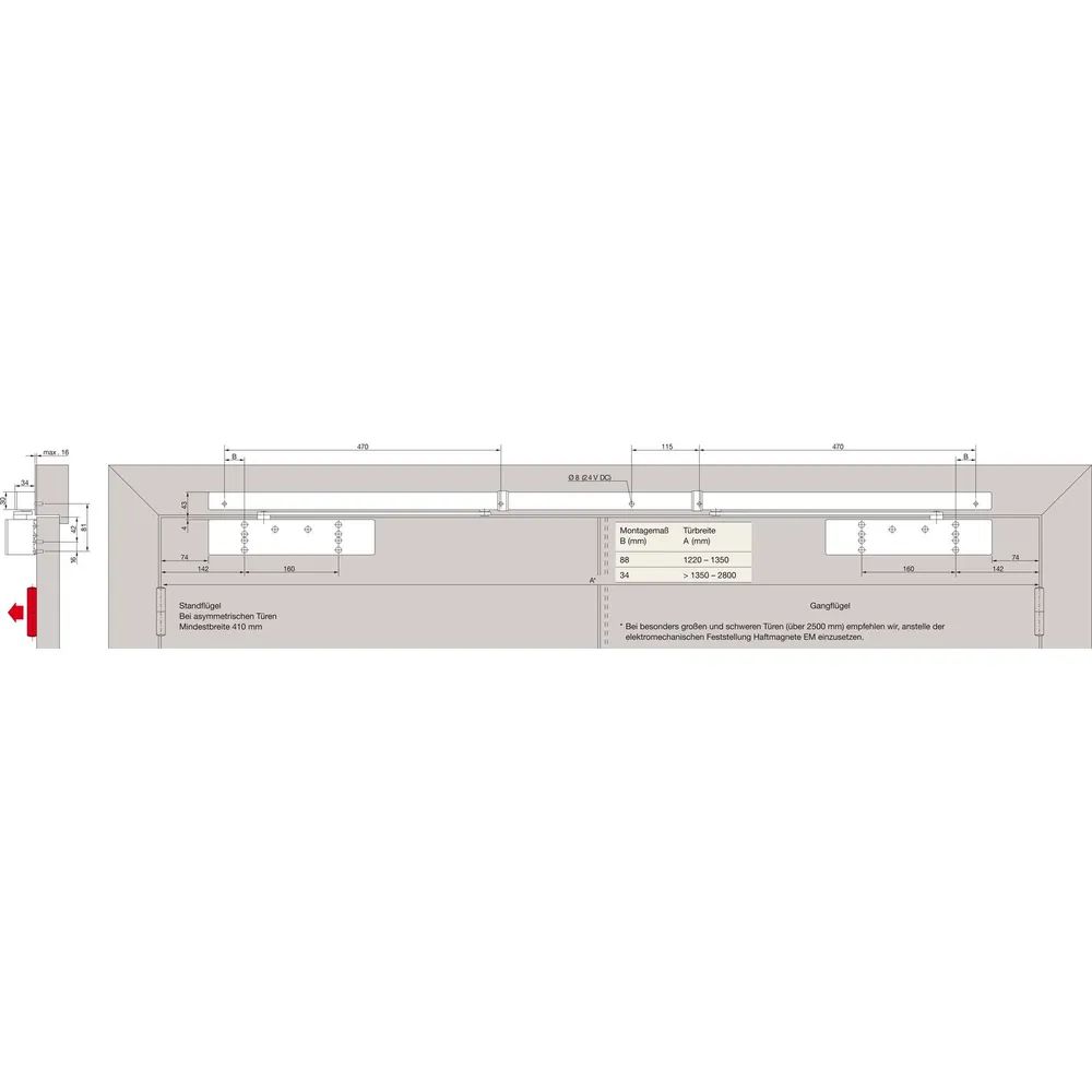 DORMAKABA Gleitschiene GSR-V XEA, silber