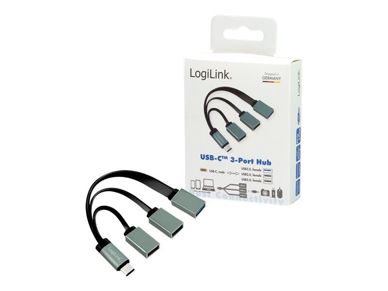 LogiLink USB-C hub, 3-Port - Hub - 3 x SuperSpeed USB 3.0