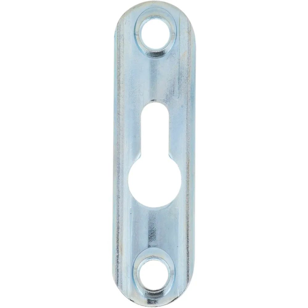 Hilber Beschläge GesmbH Beschläge unde Metallwarenerzeugung Linsen-Bettbeschlagplatte, 60 x 16 x 4 mm, 1 Schlüsselloch, Stahl verzinkt