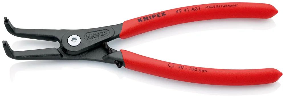 KNIPEX Präzisions-Sicherungsringzange für Außenringe auf Wellen mit rutschhemmendem Kunststoff überzogen grau atramentiert 210 mm