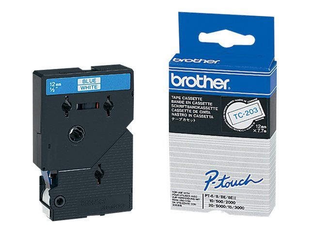 Brother Weiß, Blau - Rolle (1,2 cm x 7,7 m) 1 Stck. Druckerband