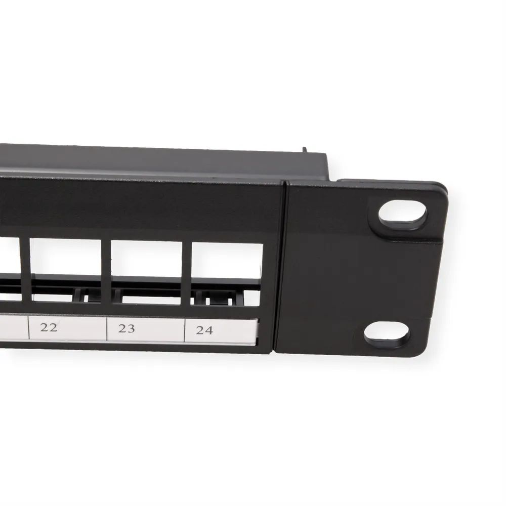 VALUE 19-Zoll-Keystone-Modulträger, 24 Ports, 1HE, ungeschirmt, schwarz