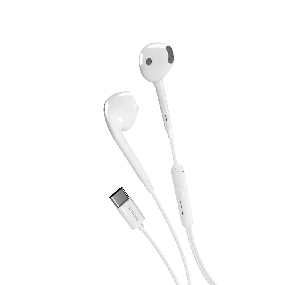 MUSIC HERO TUBB Stereo In-Ear Headset mit USB-C-Kabel weiss