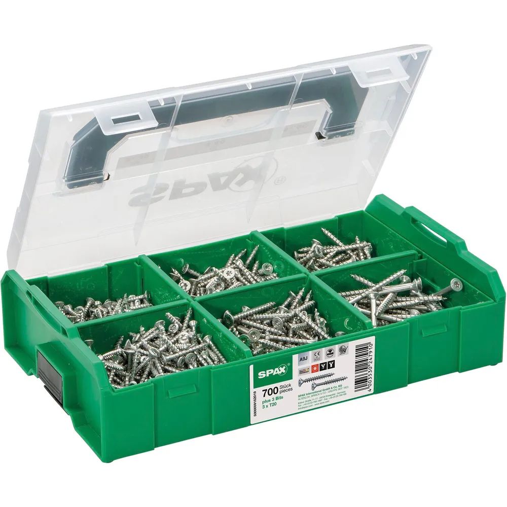 SPAX SNK Montagekoffer / L-BOXX Mini , T-STAR plus, Wirox-Silber ( 703 Stk )