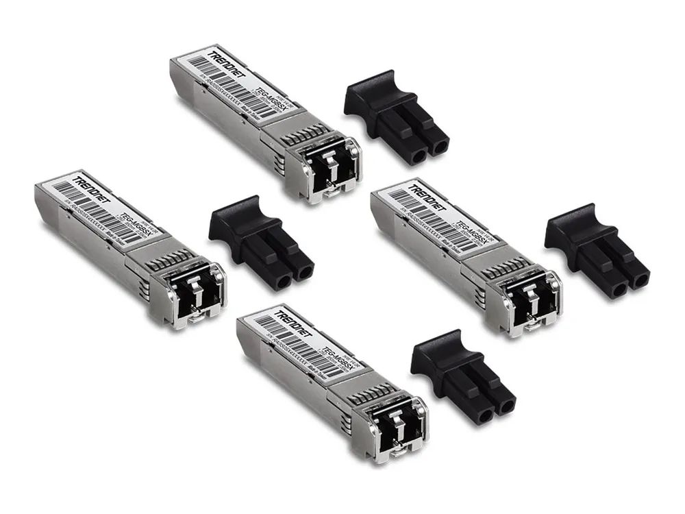 TRENDnet TEG-MGBSX/4 - SFP (Mini-GBIC)-Transceiver-Modul - LC Multi-Mode - bis zu 550 m - 850 nm - TAA-konform (Packung mit 4)