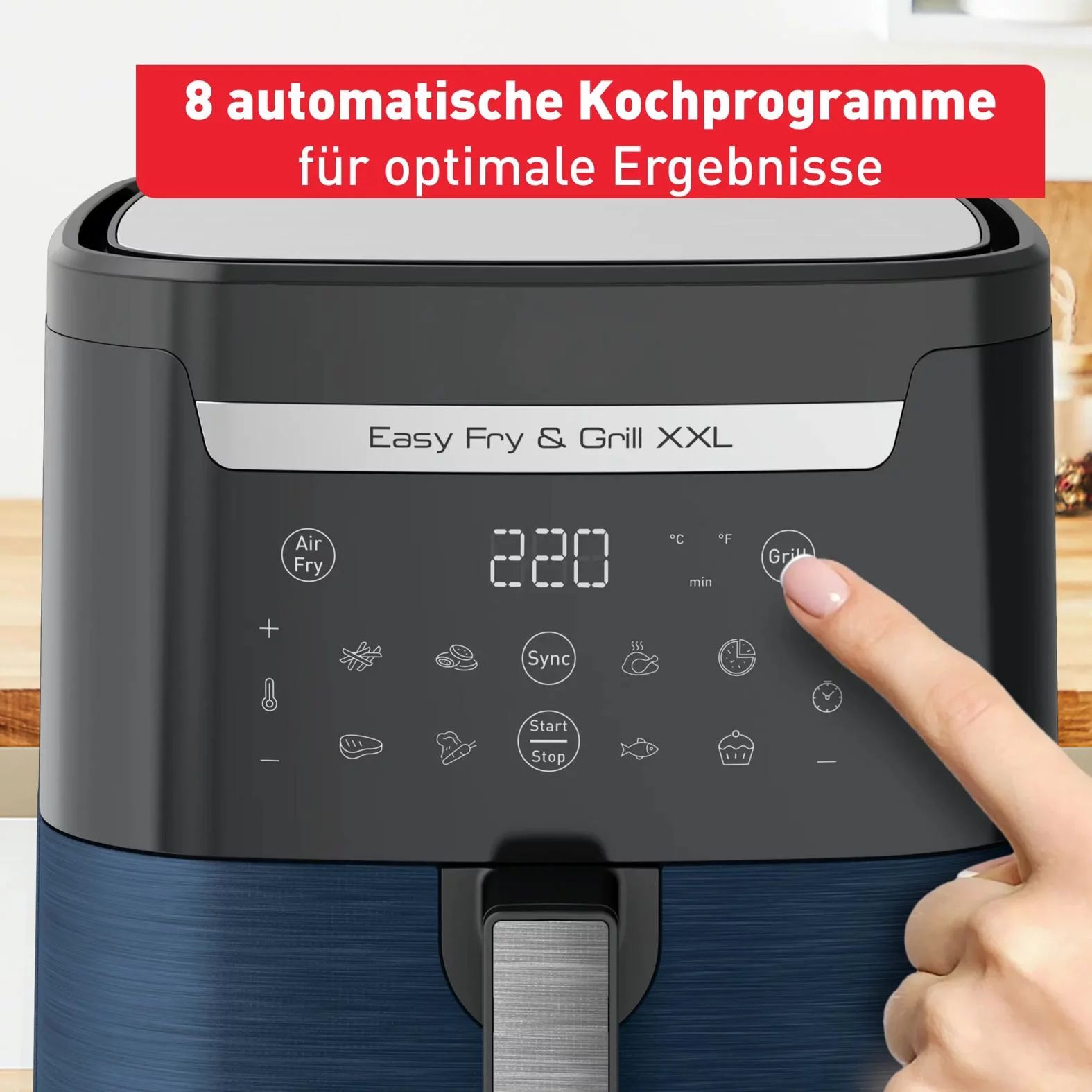 Tefal EY8014 Heißluftfritteuse Easy Fry & Grill XXL (6,2L) - Wanted Blue