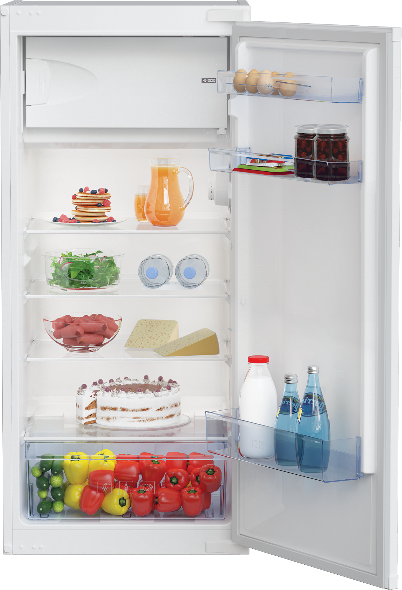 Beko BSSA210K4SN Kühlschrank mit Gefrierfach mit Schlepptürtechnik, 175L