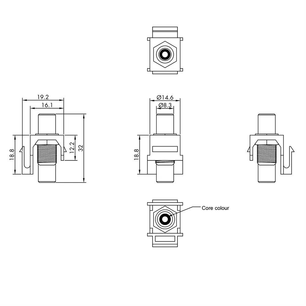 VALUE RCA-Keystone-Kupplung, Kunststoff, gelb