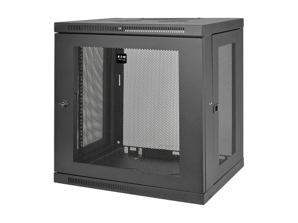 Tripp Eaton Tripp Lite Series 12U Wall Mount Rack Enclosure Server Cabinet w/ Door & Side Panels - Schrank Netzwerkschrank - geeignet für Wandmontage - Schwarz - 12U - 48.3 cm (19")