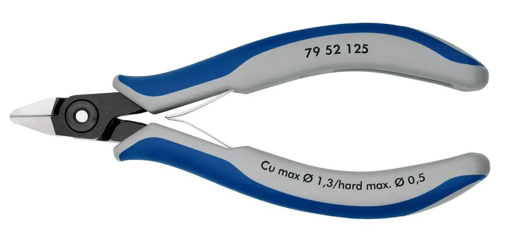 KNIPEX Präzisions-Elektronik-Seitenschneider mit Mehrkomponenten-Hüllen brüniert 125 mm