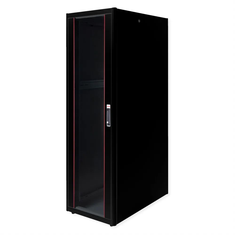 ROLINE Basic - Schrank Netzwerkschrank - glass door, 600x1000 WxD - RAL 9005, Jet Black - 42HE - 48.3 cm (19")
