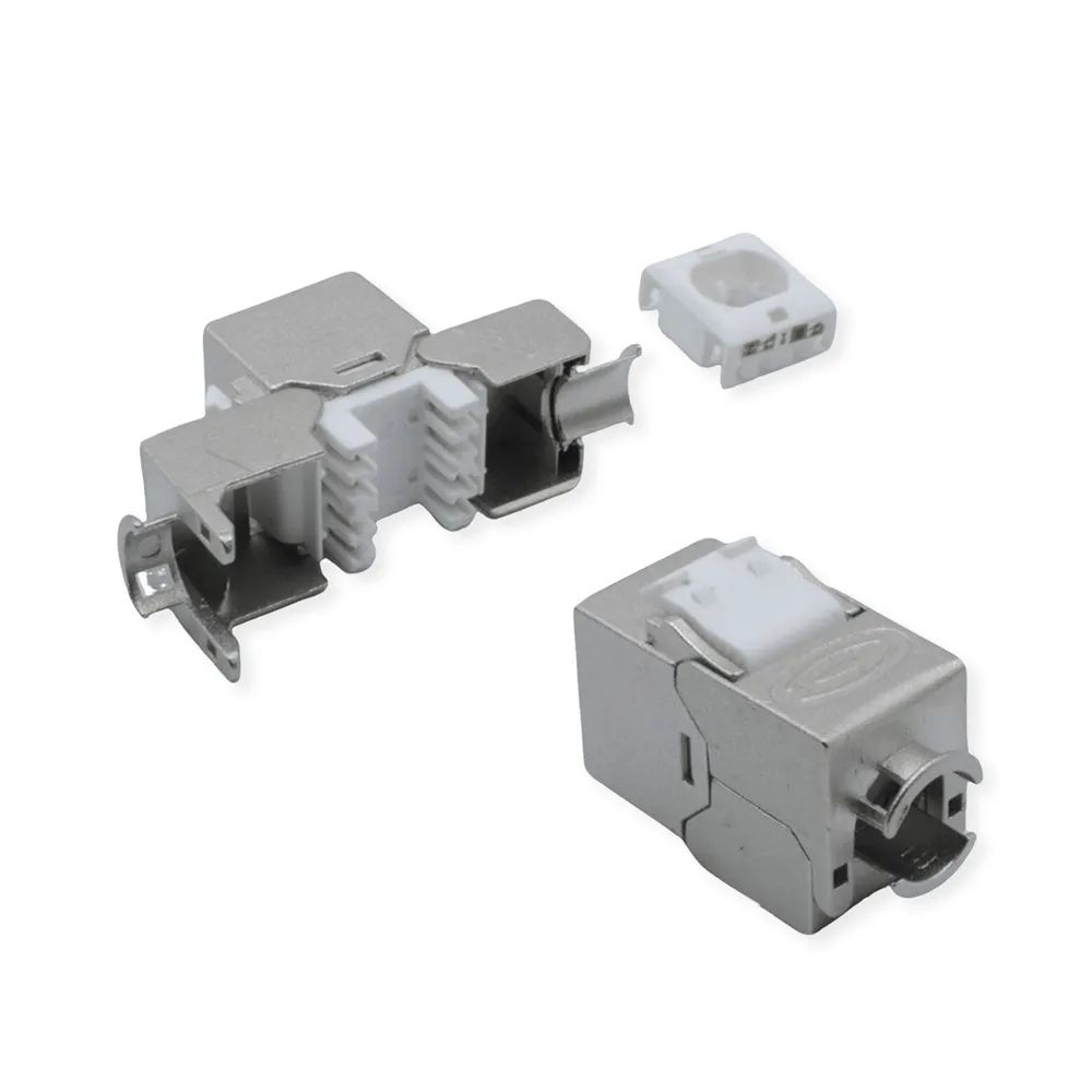 ROLINE Cat.6A (Class EA) Keystone, RJ-45, geschirmt, werkzeuglos, GHMT, silberfarben