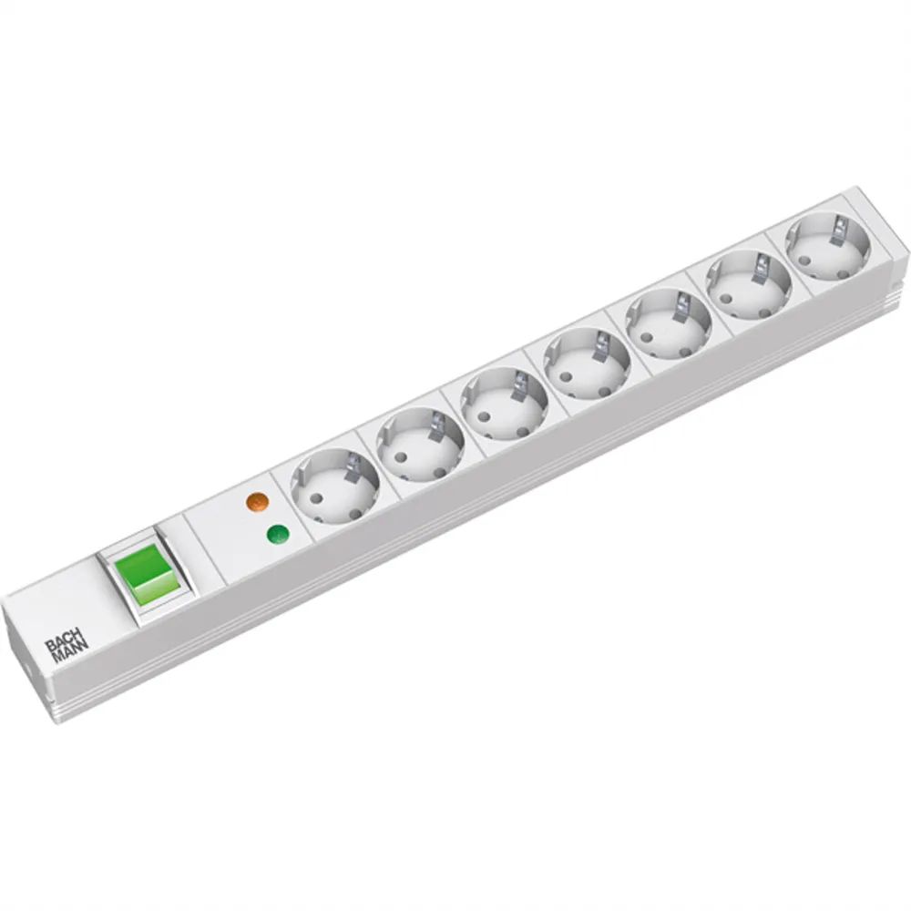 Bachmann Steckdosenleiste (Rack - einbaufähig) - Ausgangsanschlüsse: 7 - 1U - 48.3 cm (19")