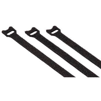 Hama Klett-Kabelbinder, wiederverwendbar, 12 x 200 mm, Schwarz, 20 Stück